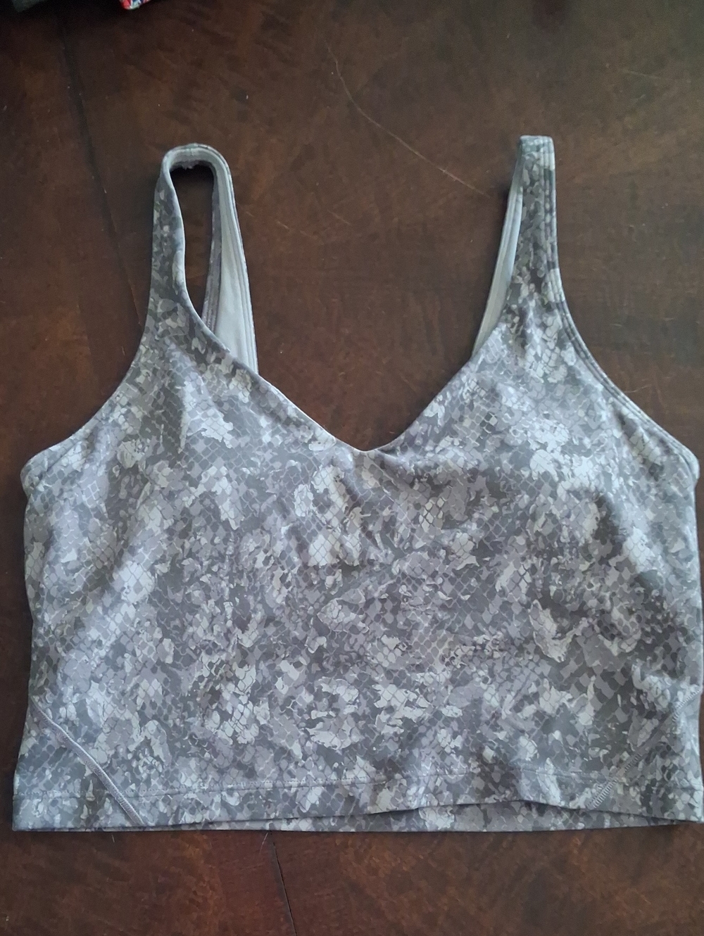 lululemon athletica Gray Camo-Pattern Light Support Sports Bralette